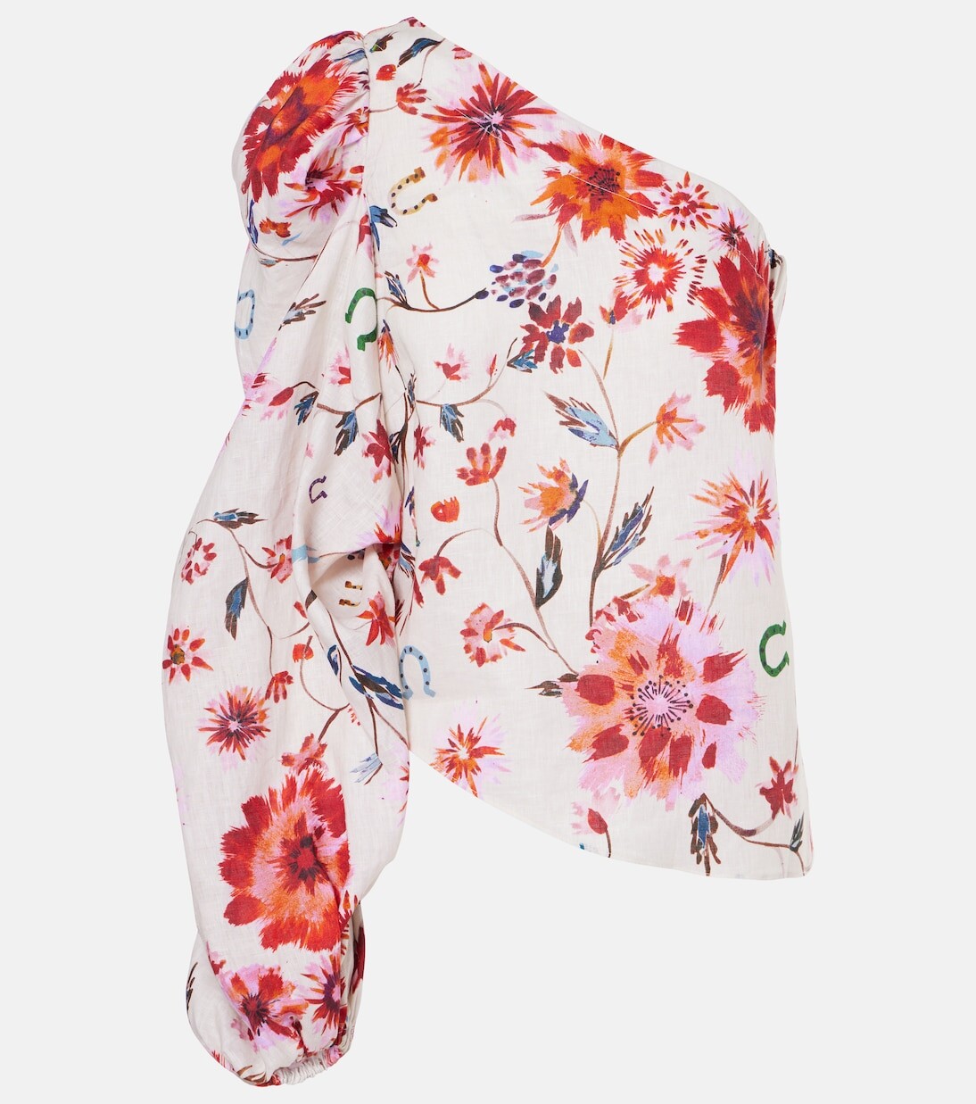 

Льняной топ на одно плечо Floral Ease Dorothee Schumacher, мультиколор