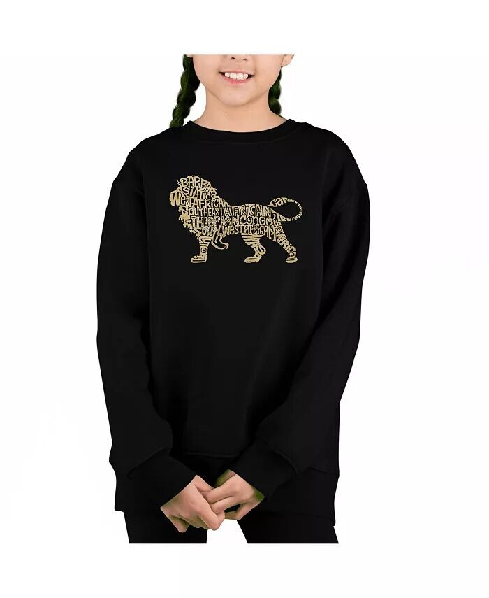 

Lion — толстовка с круглым вырезом Big Girl's Word Art La Pop Art, красный