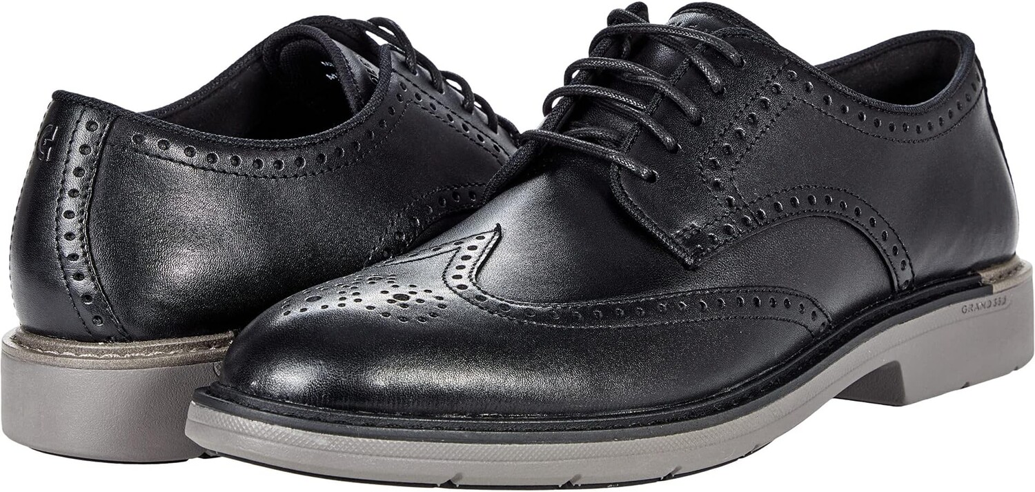 оксфорды the go to plain toe oxford cole haan цвет black waterproof Оксфорды The Go-To Wing Oxford Cole Haan, цвет Black/Gray Midsole