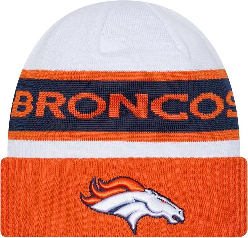 

Мужская белая шапка-бини New Era Denver Broncos 2023 Sideline