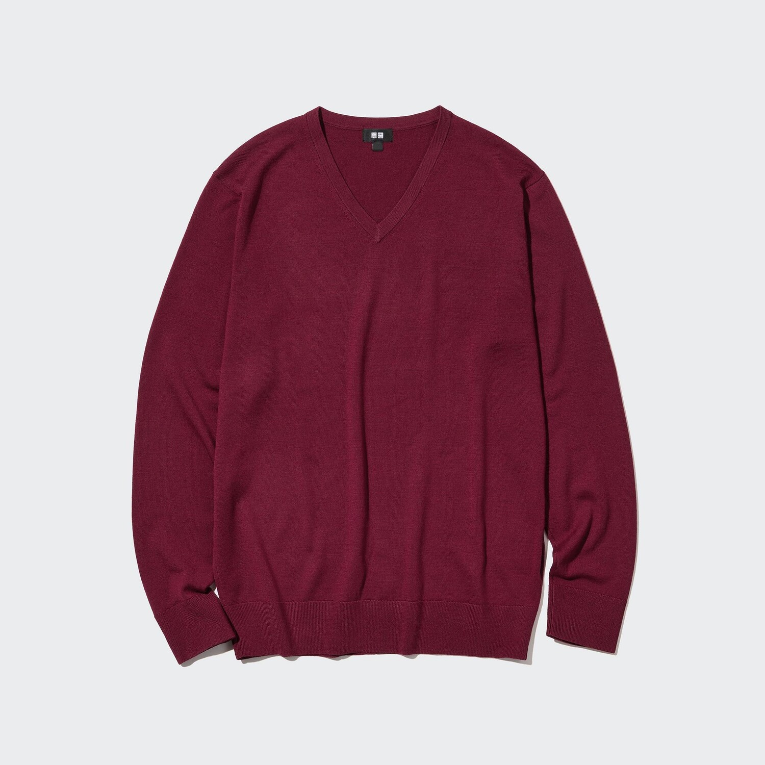 

Свитер Uniqlo мужской из шерсти мериноса, бордовый, Красный