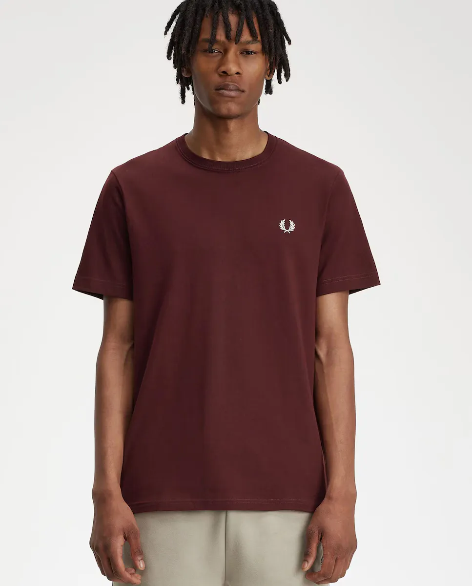 

Мужская футболка с круглым вырезом и короткими рукавами Fred Perry, цвет Granate