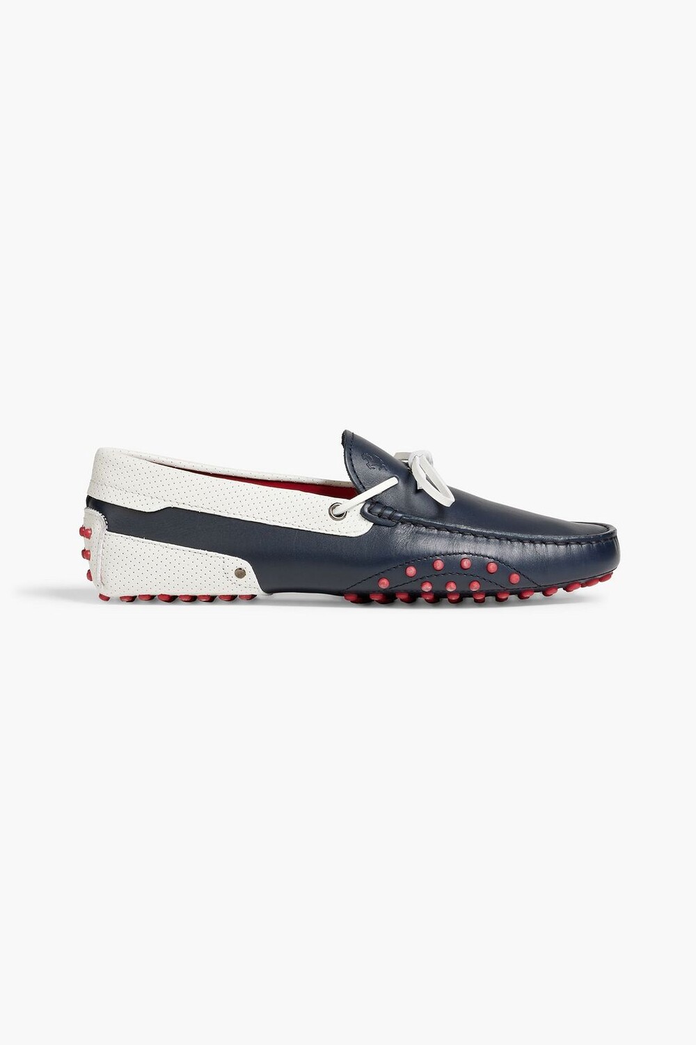 

Gommino Lacetto двухцветные мокасины из перфорированной кожи Tod's, синий