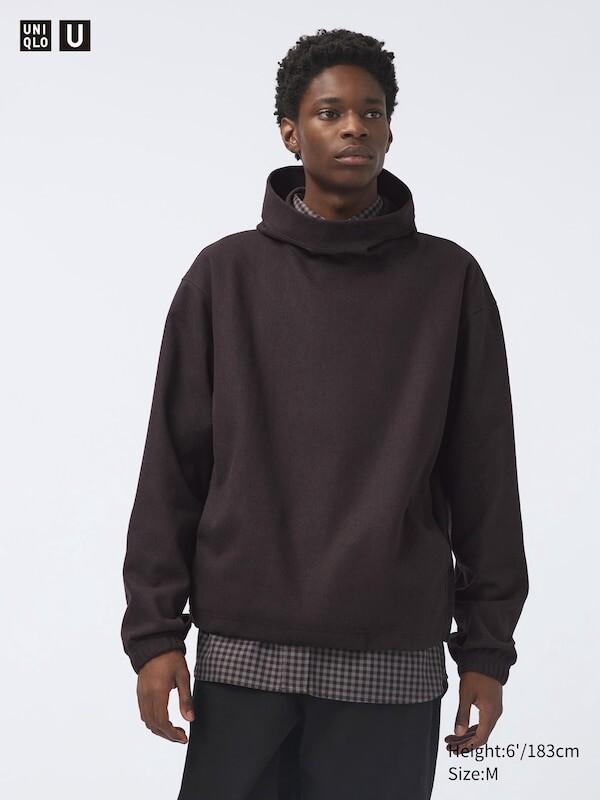 

Флисовый пуловер с капюшоном Uniqlo, коричневый