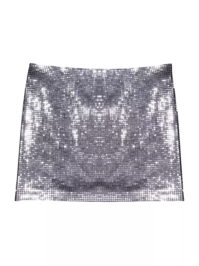 

Короткая юбка со стразами Maje, цвет silver