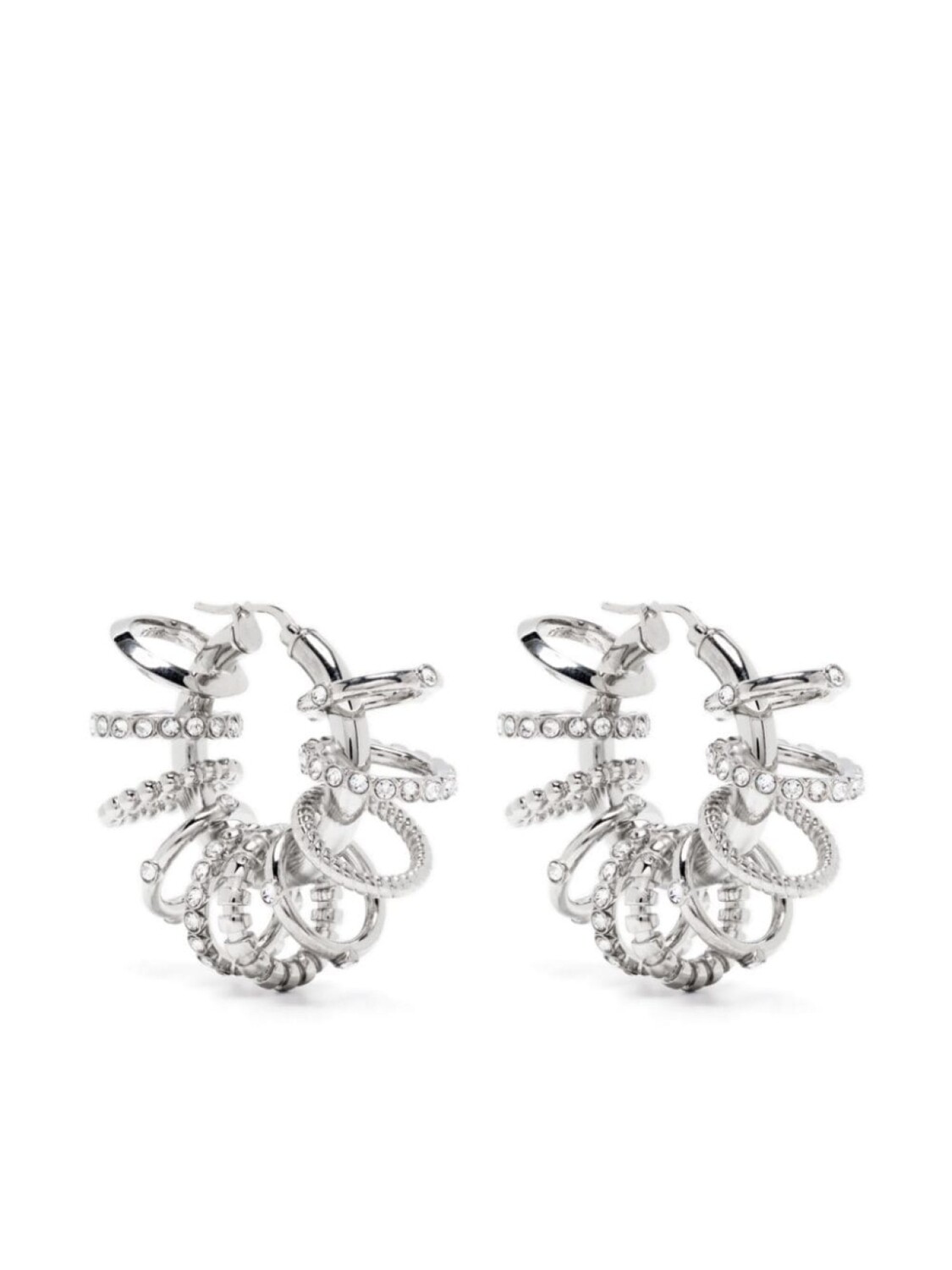 

Серьги-кольца Multi Ring Amina Muaddi, серебряный