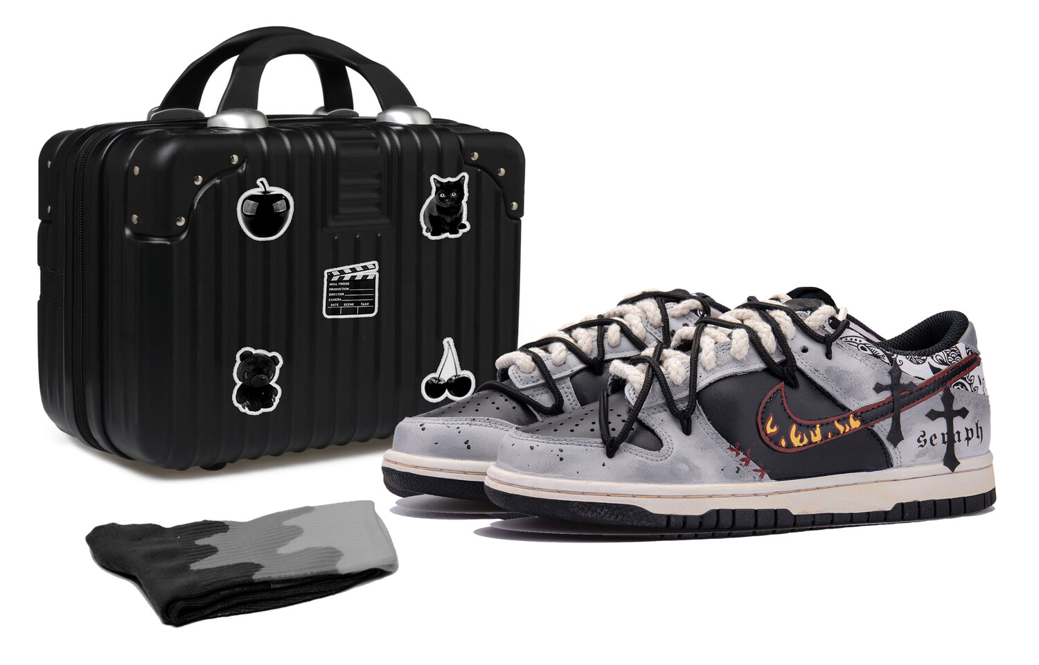 

Кроссовки для скейтбординга Dunk мужские низкие черные Nike