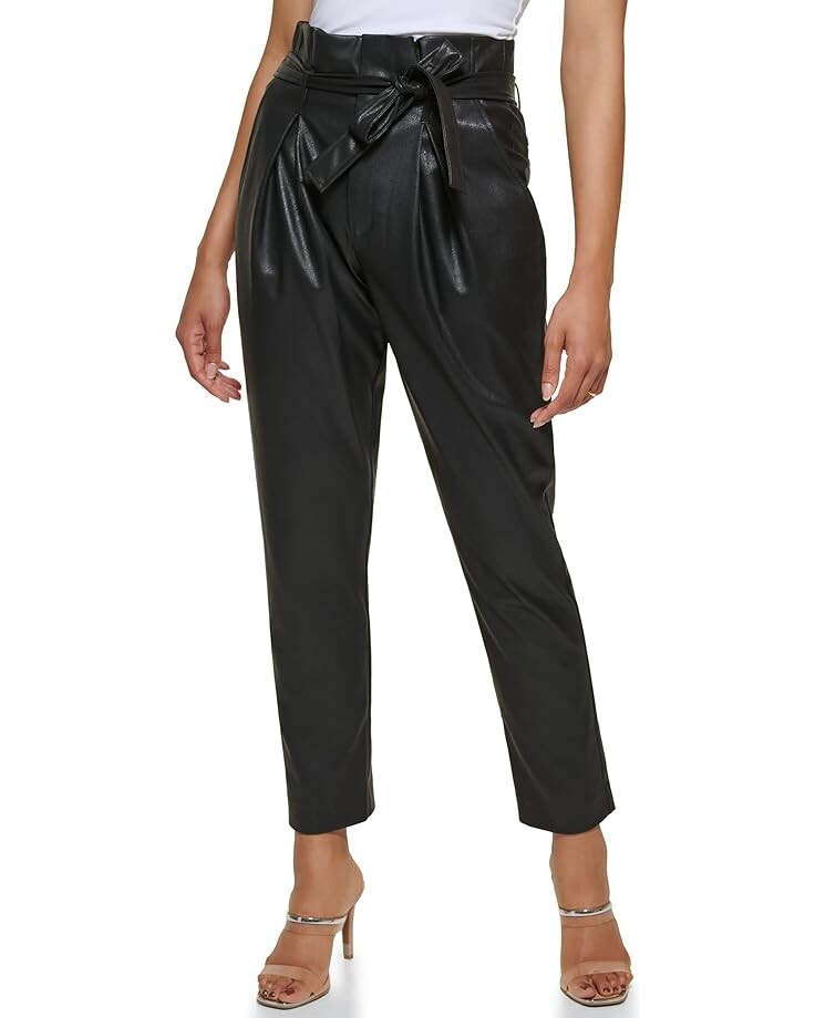 

Брюки DKNY High-Waisted Tie Detail, черный