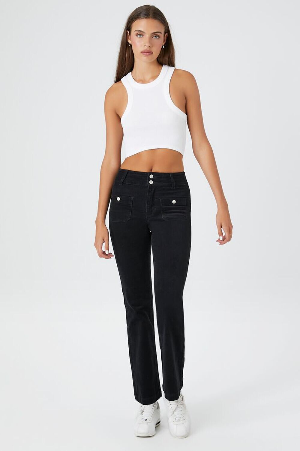 

Вельветовые брюки-клеш Forever 21, черный
