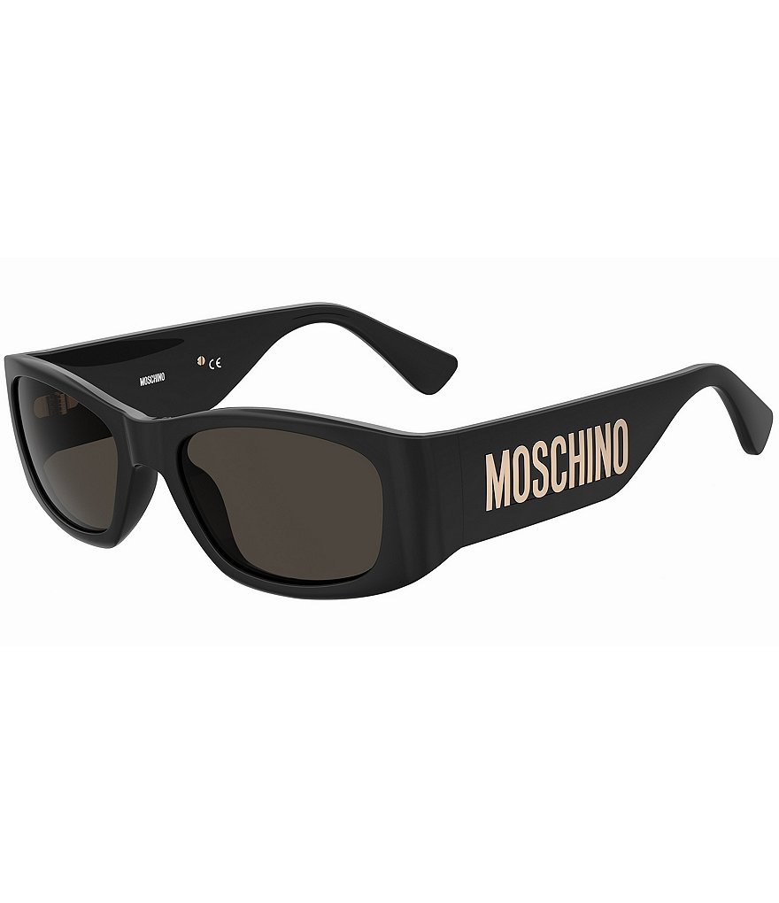 Женские прямоугольные солнцезащитные очки Moschino MOS145S, черный цена и фото