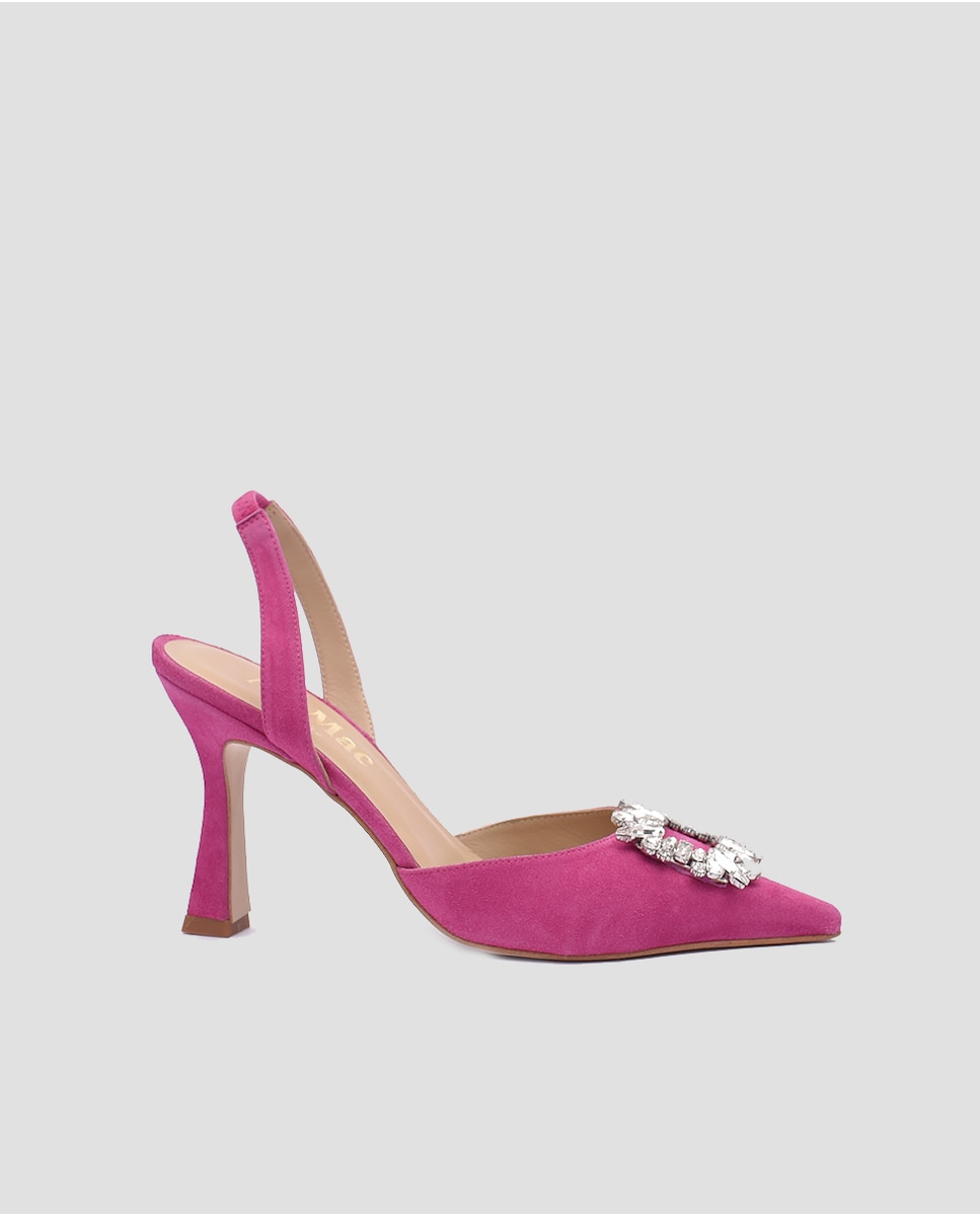 Женские туфли-лодочки с пяткой на пятке из кожи фуксии Mr. Mac Shoes, розовый