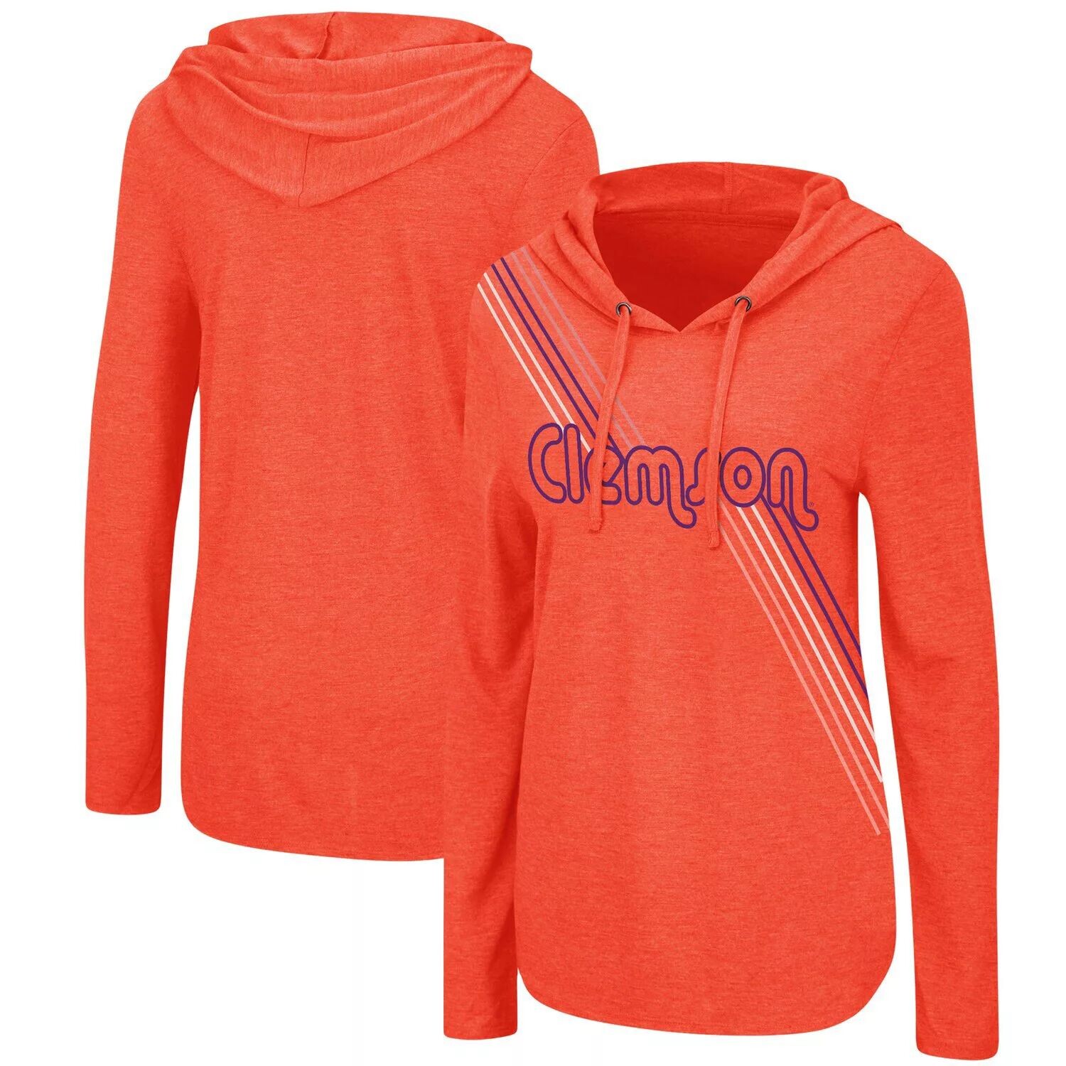 

Женская толстовка с капюшоном Colosseum Orange Clemson Tigers Bernadette и футболка с длинными рукавами Colosseum