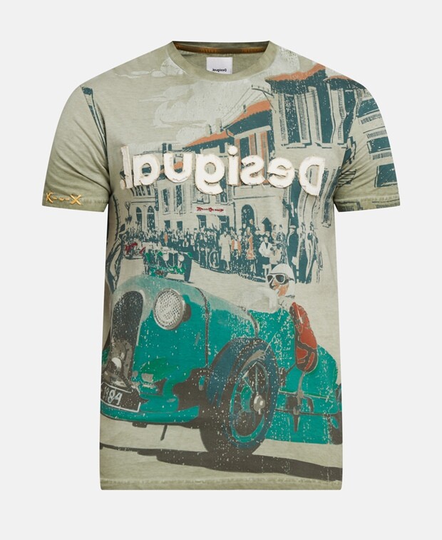 

Футболка Desigual, хаки