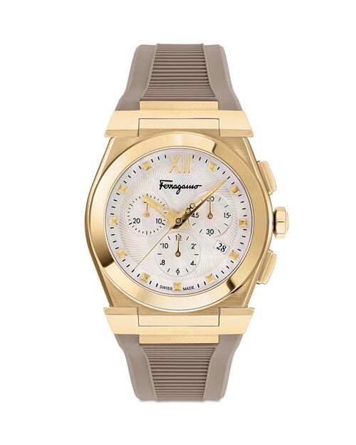 

Часы-хронограф Vega с позолоченным ремешком из нержавеющей стали, 40 мм Ferragamo, цвет White