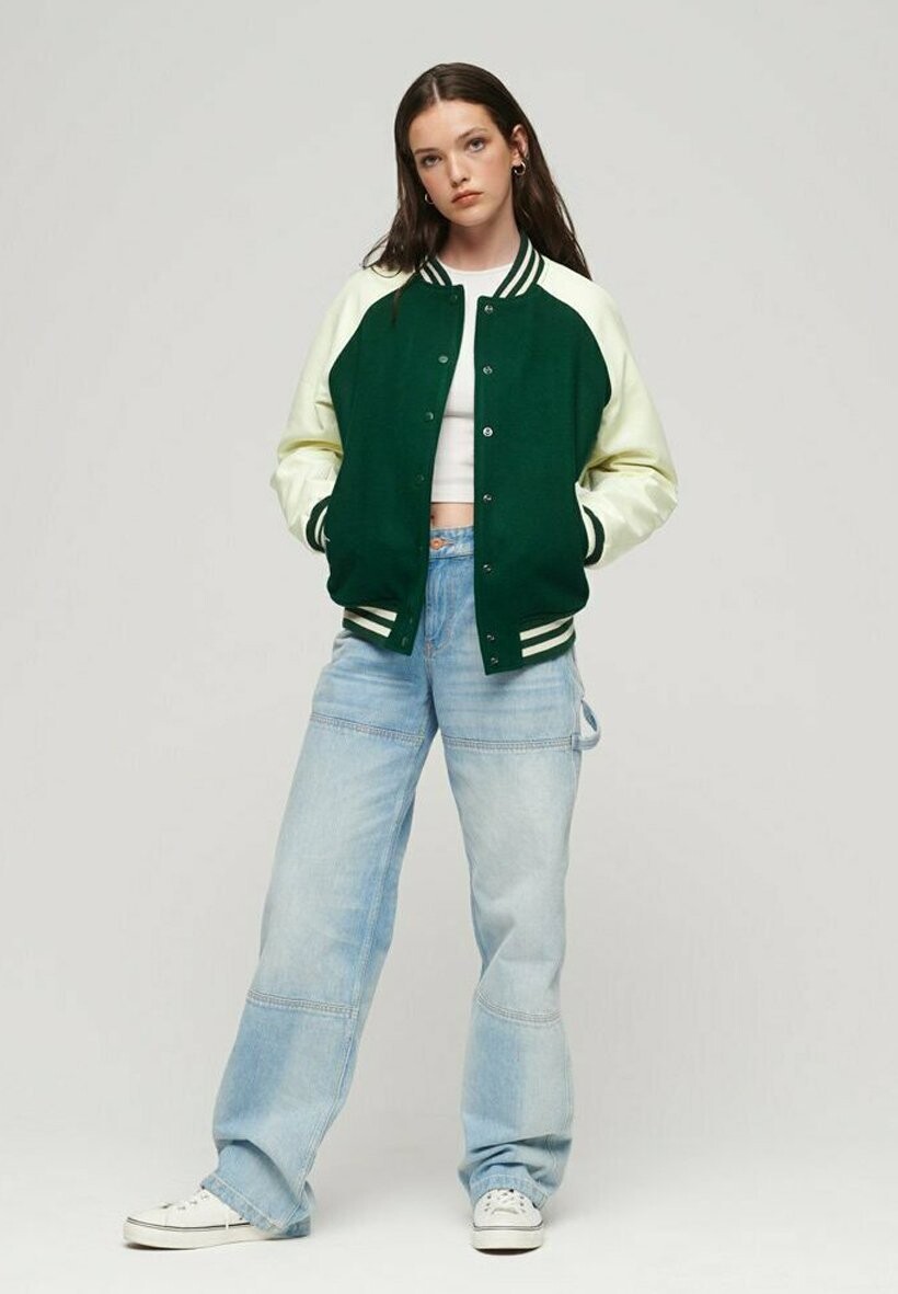 

Бомбер Chaquetas Superdry COLLEGE VARSITY, цвет enamel green