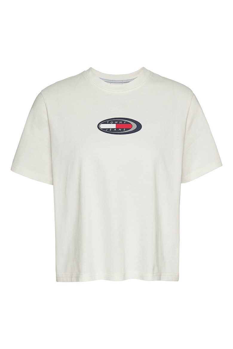 

Хлопковая короткая футболка с логотипом Tommy Jeans, белый