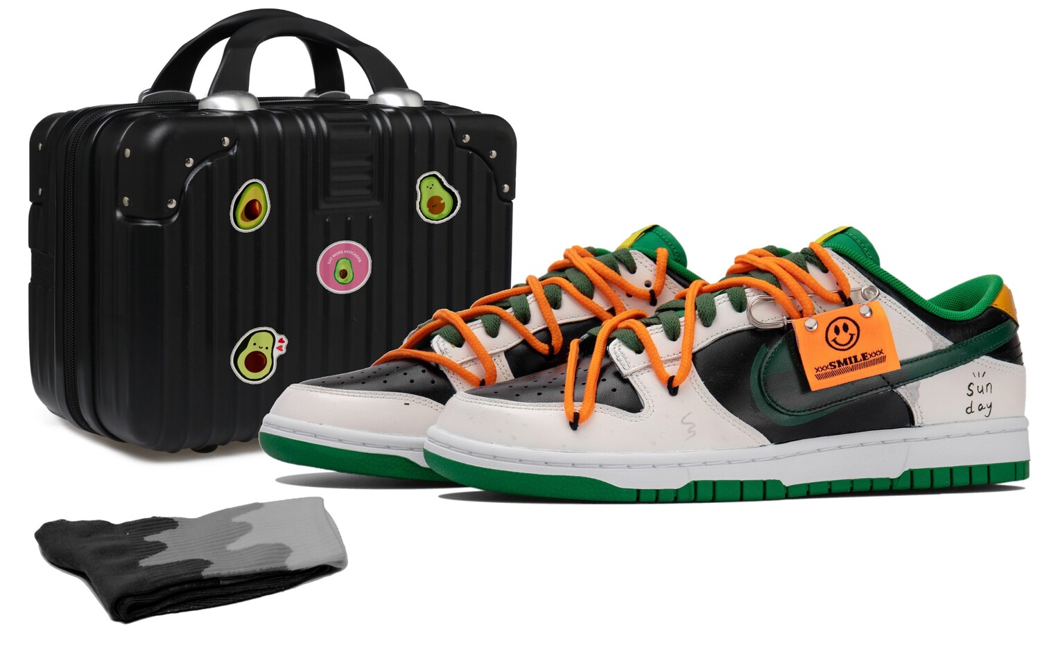 

Кроссовки Nike Dunk Skateboarding Shoes Men Low-top Black/green/beige, черный