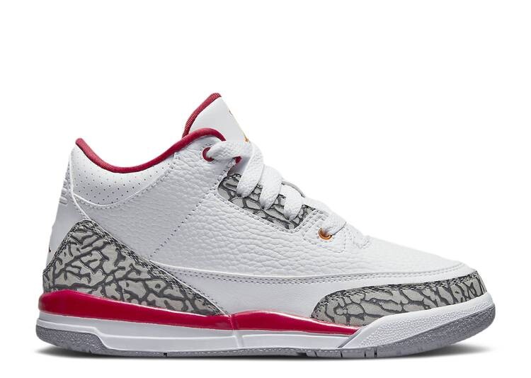 

Кроссовки AIR JORDAN 3 RETRO PS 'CARDINAL RED', белый