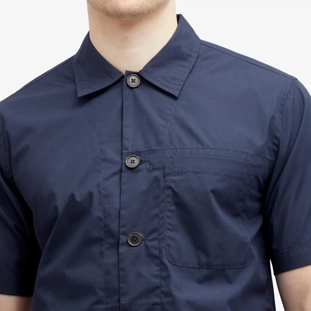 Universal Works Рубашка с короткими рукавами из переработанного полиэстера, синий