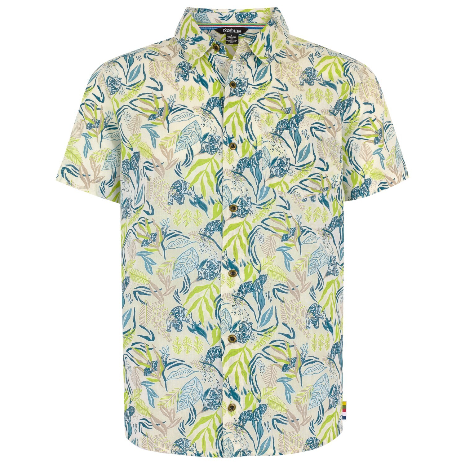 Рубашка Sherpa Tiger Leaf S/S Shirt, цвет Neelo Blue