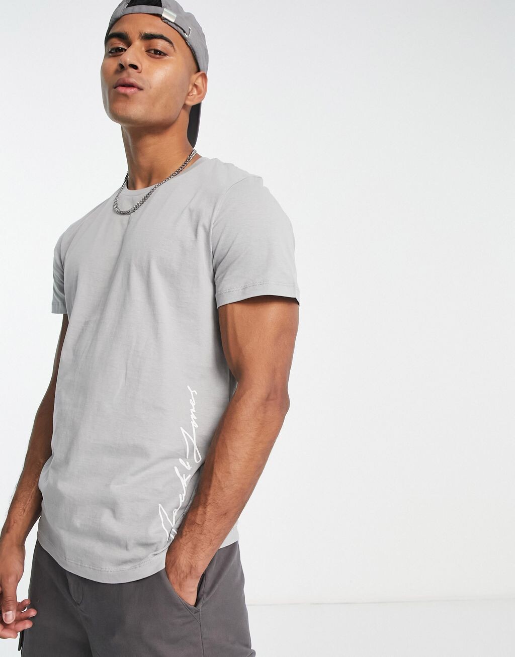 

Серая футболка с логотипом Jack & Jones, Серый