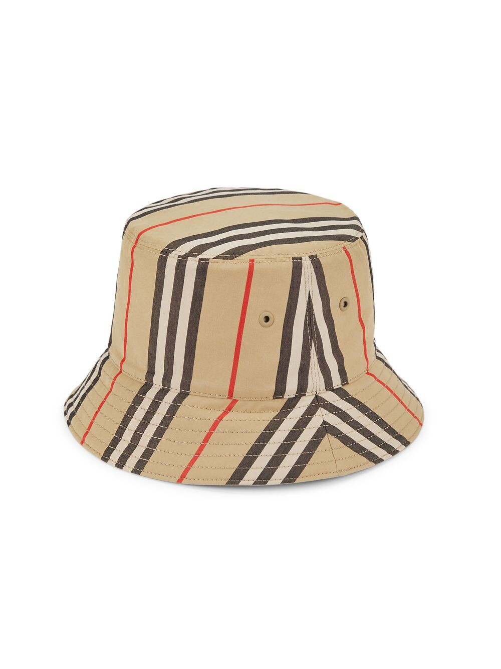 

Двусторонняя шляпа-ведро из плотной ткани в полоску Icon Stripe Burberry, бежевый