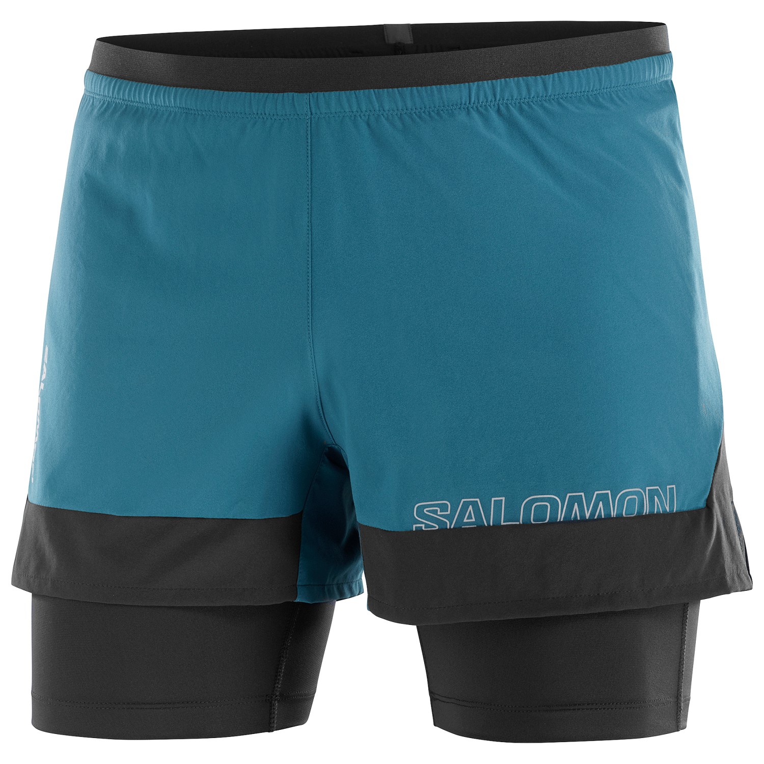 Шорты для бега Salomon Cross 2in1 Shorts, цвет Deep Dive/Deep Black