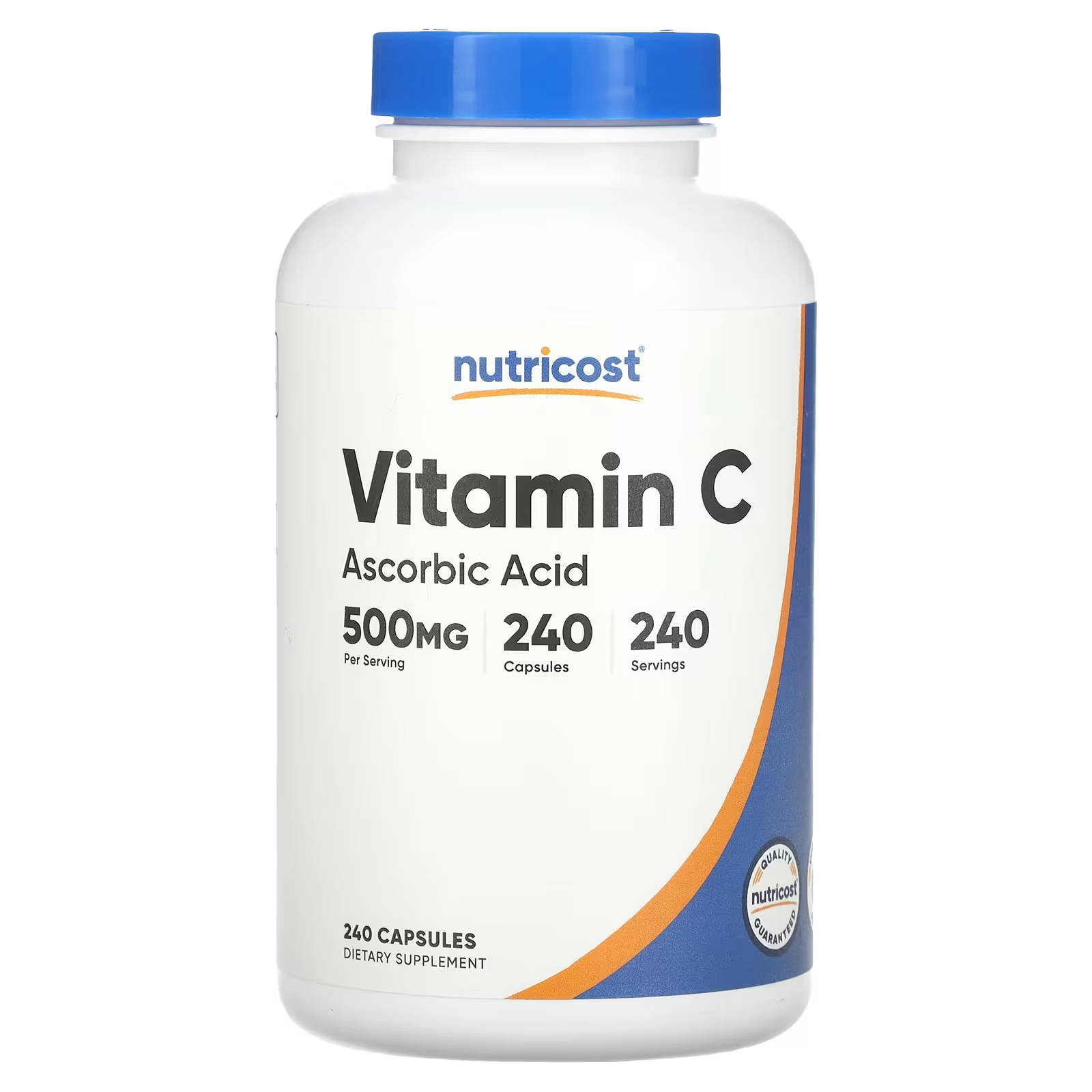 Витамин С Nutricost 500 мг, 240 капсул nutricost гамк с витамином b6 500 мг 240 капсул