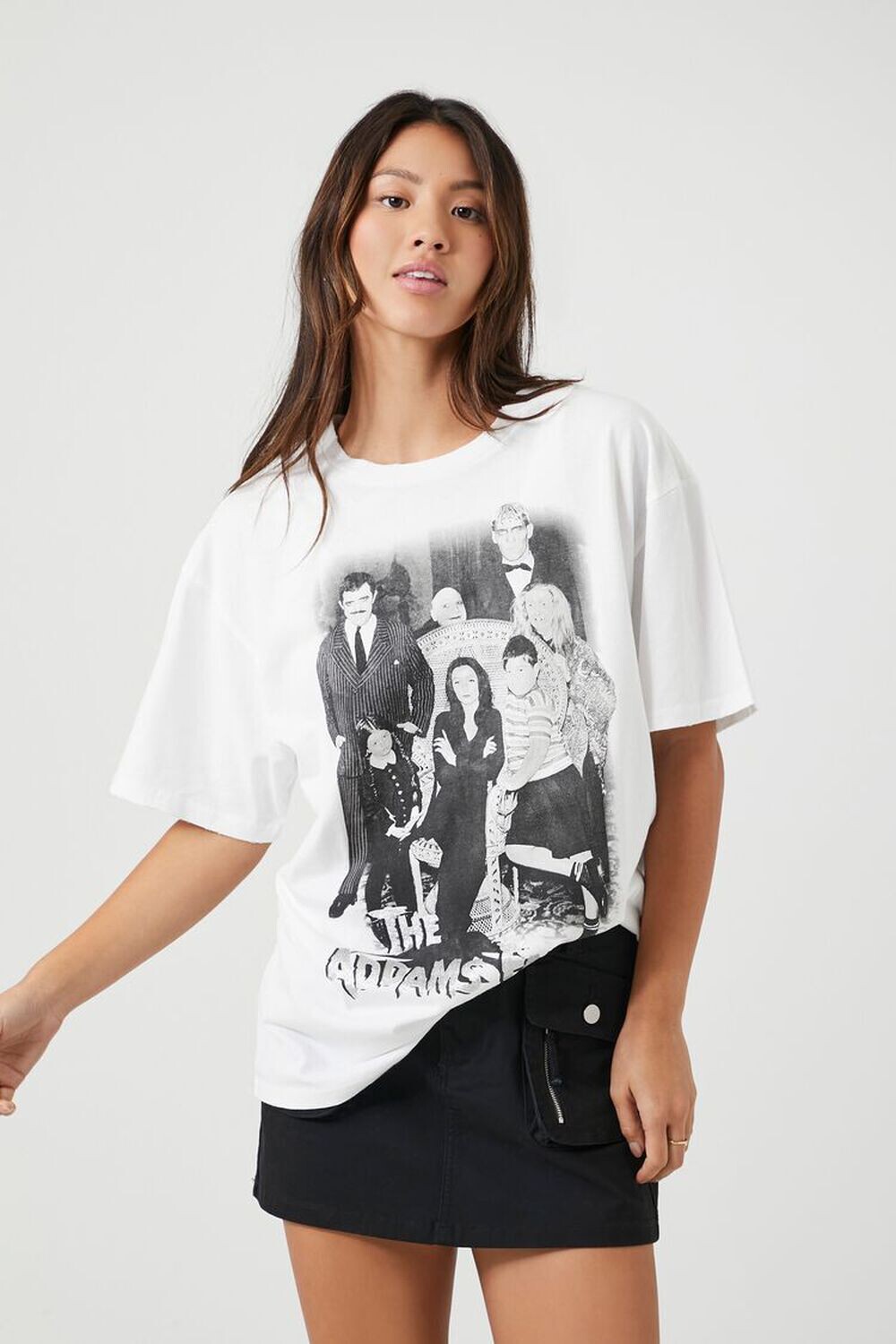 

Футболка с рисунком Семейка Аддамс Forever 21, белый