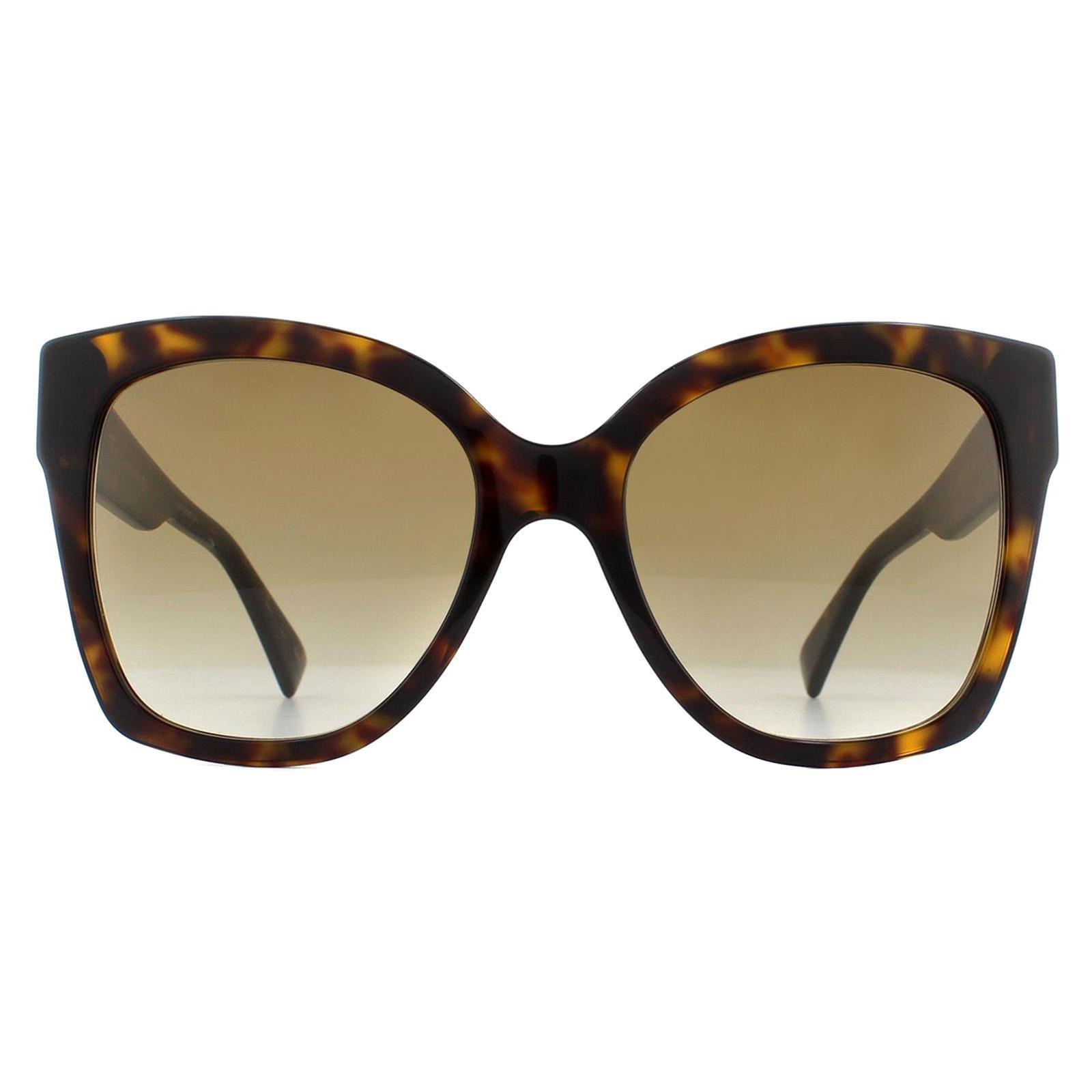 Коричневые солнцезащитные очки с градиентом «кошачий глаз» Гавана Gucci, коричневый цена и фото