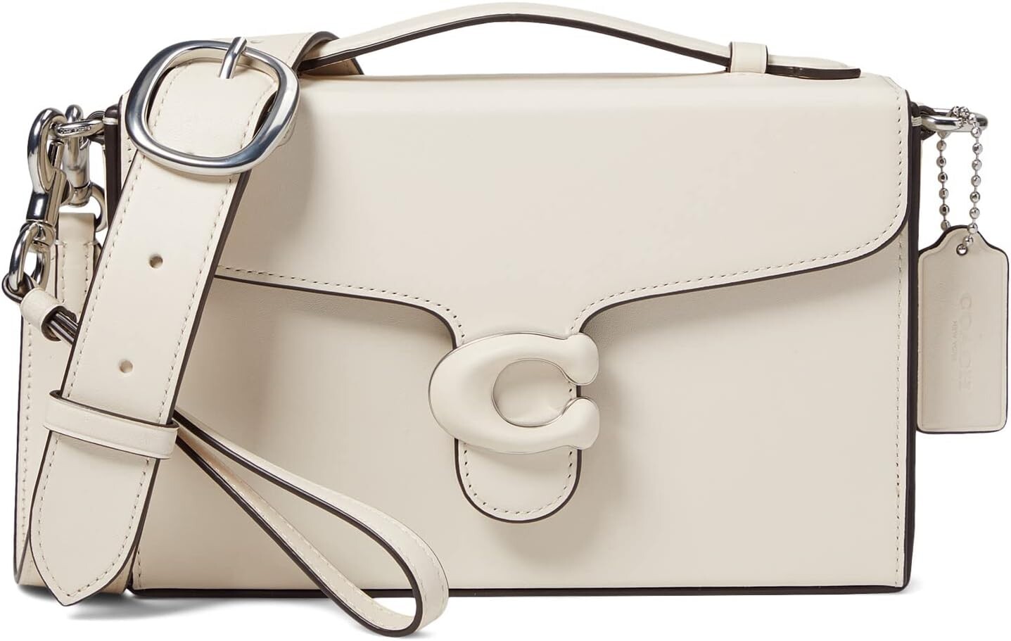 

Сумка Box из коричневой кожи Tabby Box COACH, цвет Chalk