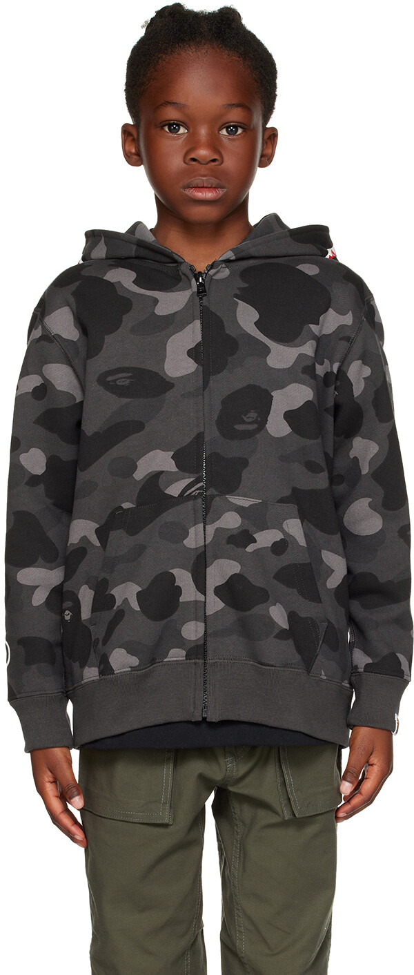 

BAPE Kids Черная камуфляжная толстовка