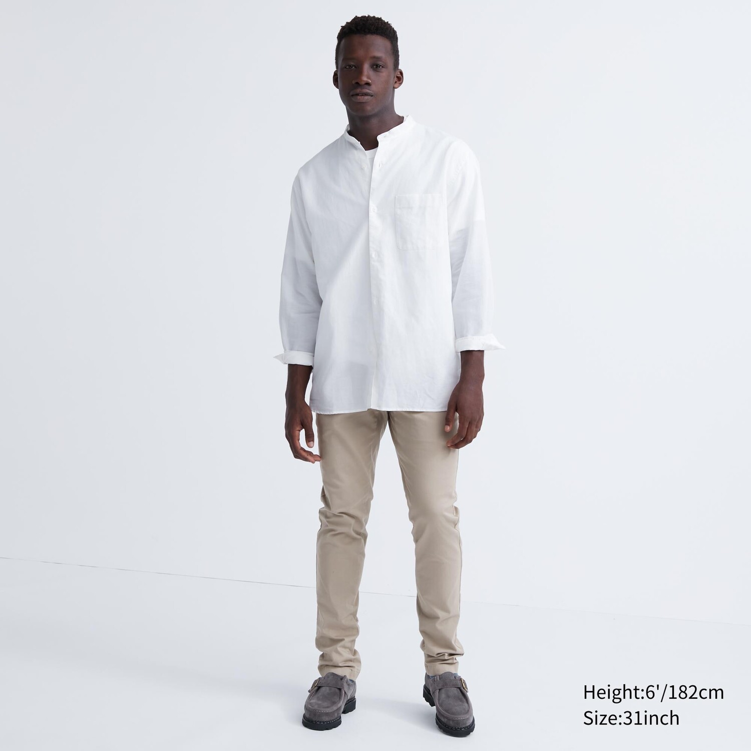 

Брюки-чиносы узкого кроя Uniqlo, бежевый