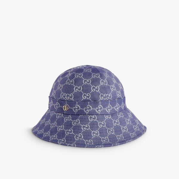 

Парусиновая панама с бляшкой-логотипом Gucci, серый
