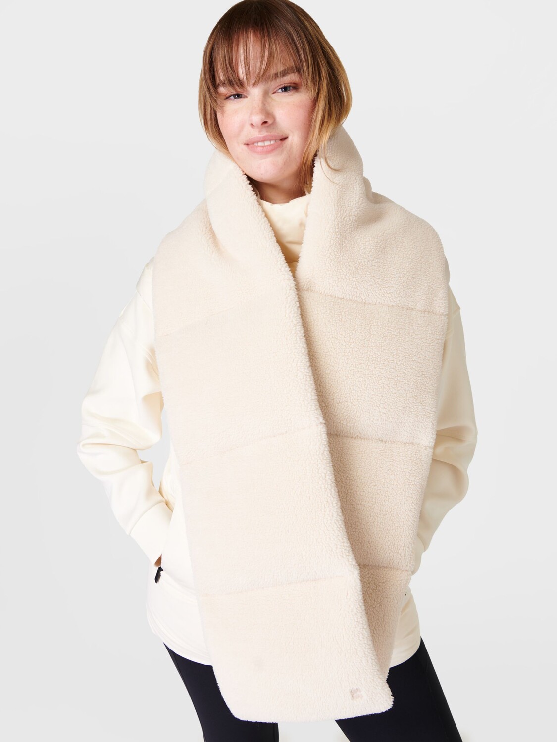 

Мягкий шарф из шерпы Sweaty Betty, студия белый