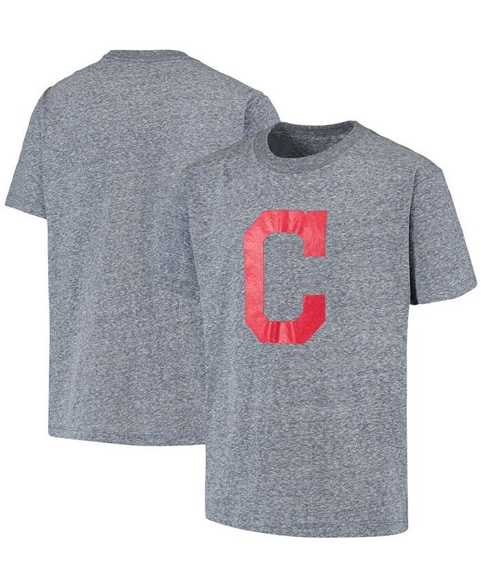 

Темно-синяя зимняя футболка Big Boys Heathered Cleveland Guardians Stitches, синий