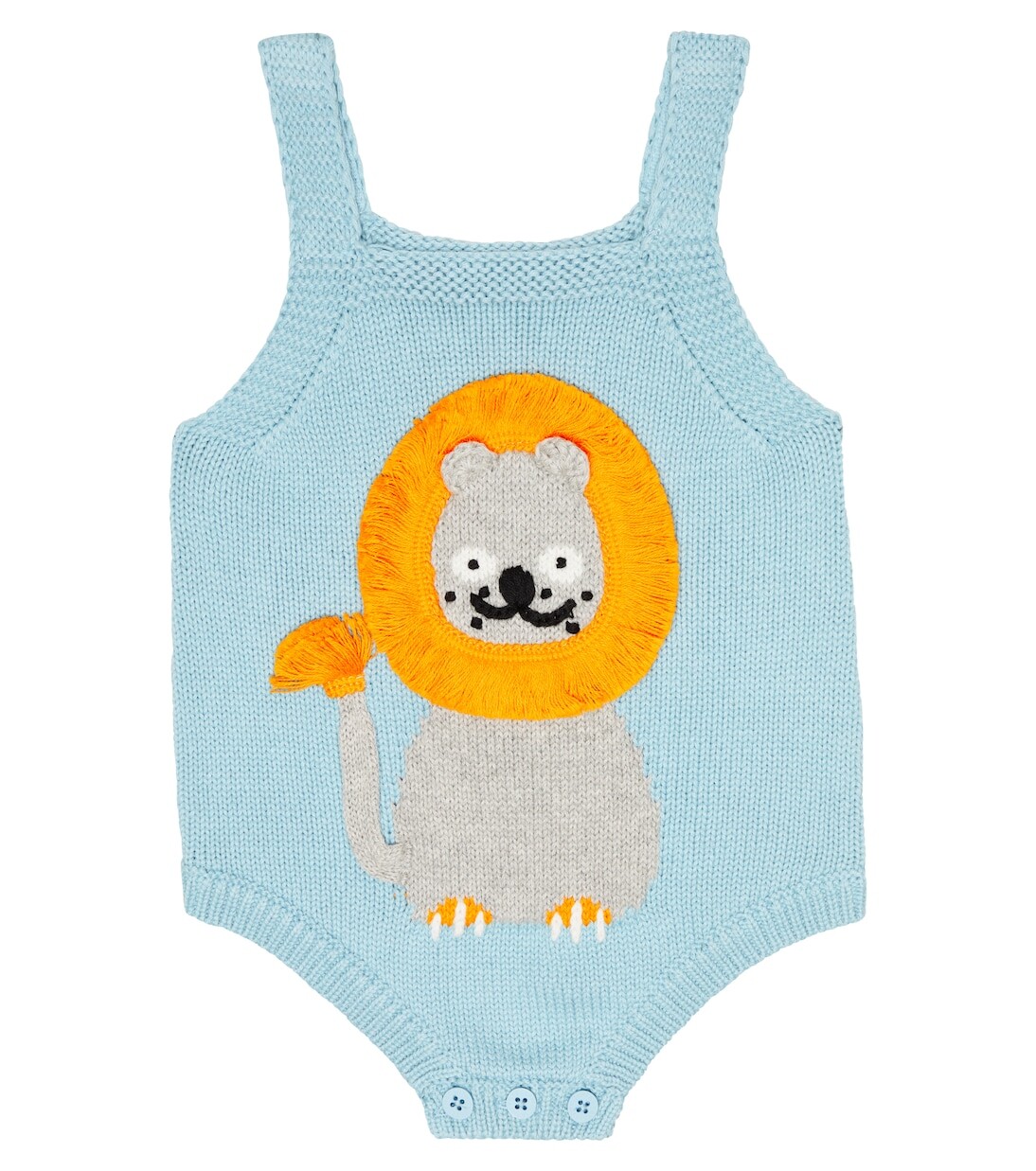 

Детское боди интарсии из смесового хлопка Stella Mccartney Kids, синий