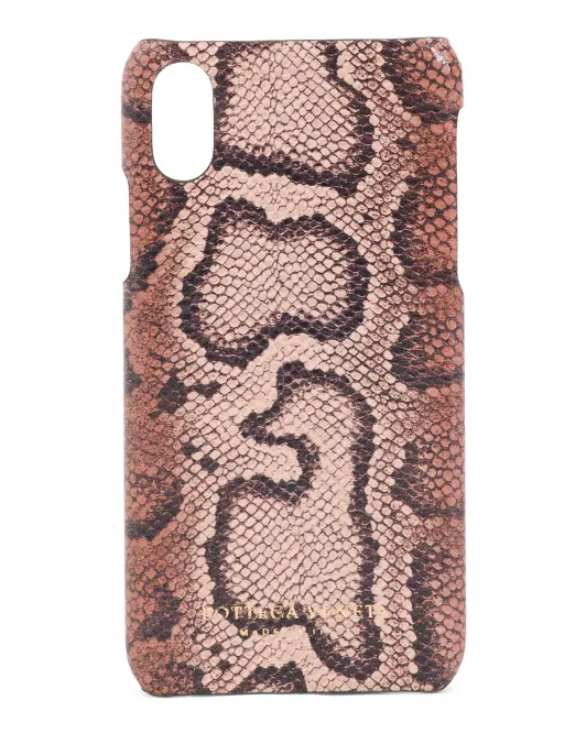 

Кожаный чехол для мобильного телефона Iphone X Bottega Veneta, светло-розовый