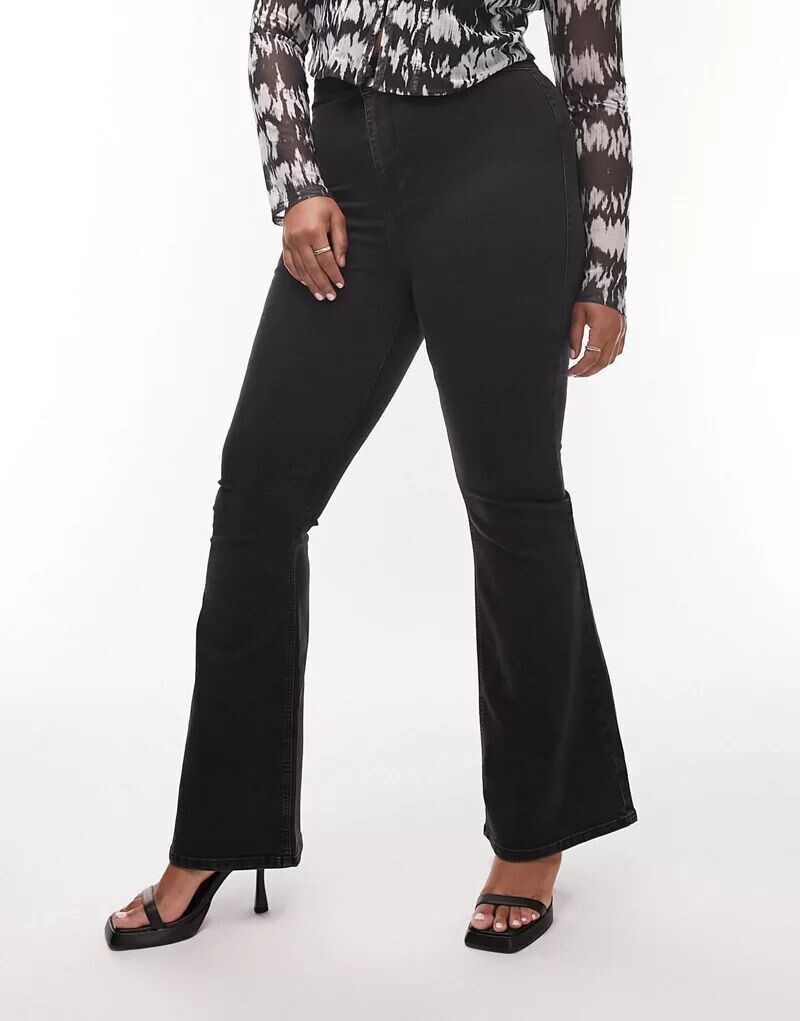 

Черные расклешенные джинсы Topshop Joni