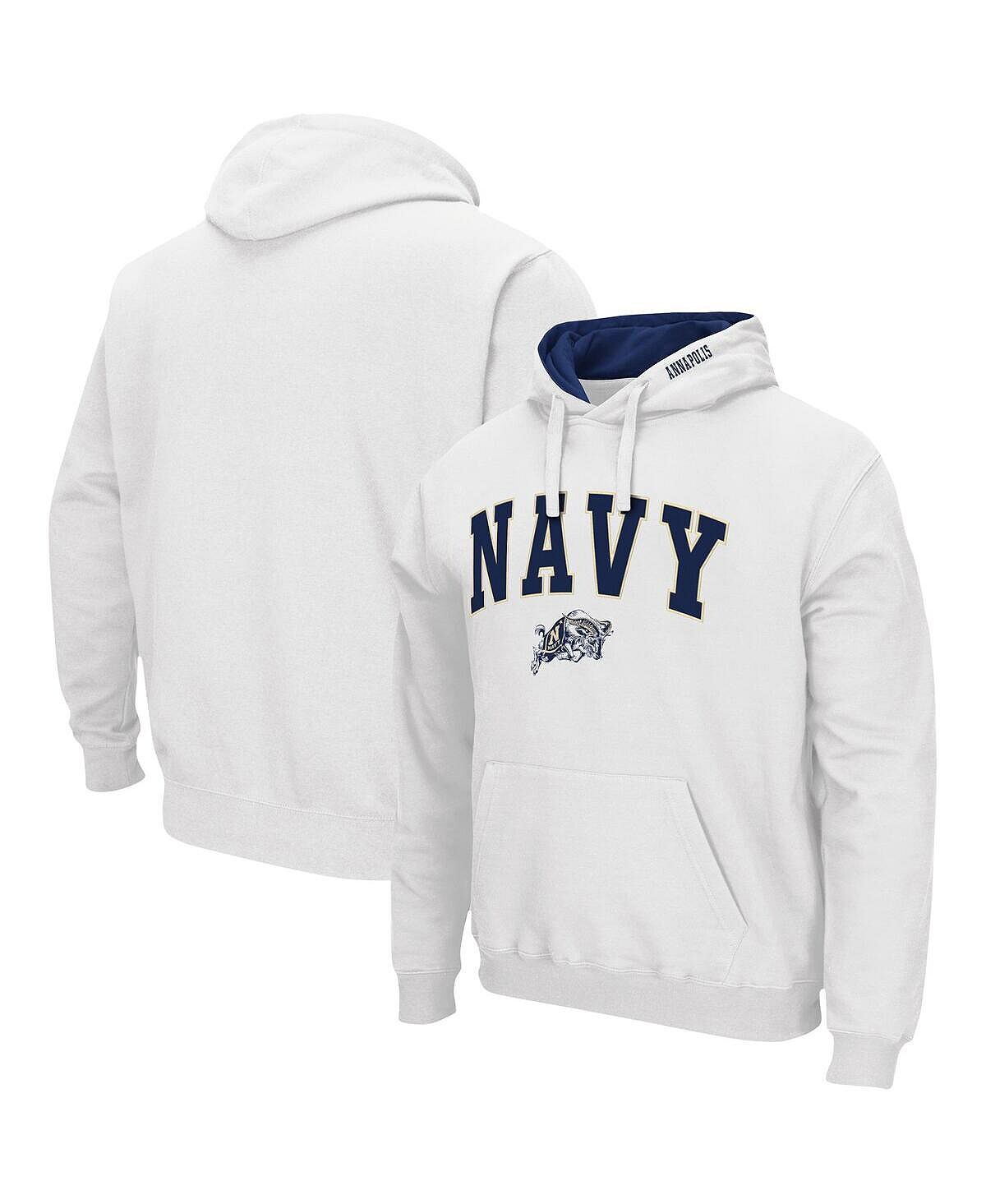 

Мужской белый пуловер с капюшоном Midshipmen Arch и Logo 3.0 Colosseum