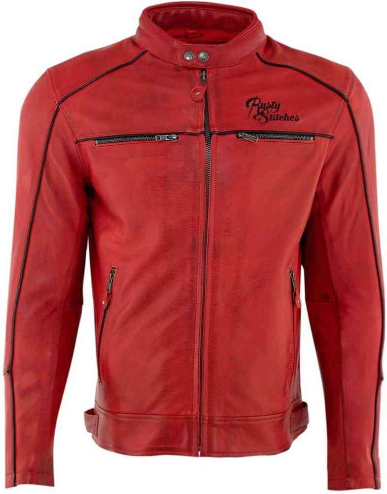 Мотоциклетная кожаная куртка Chase Rusty Stitches, красный/черный