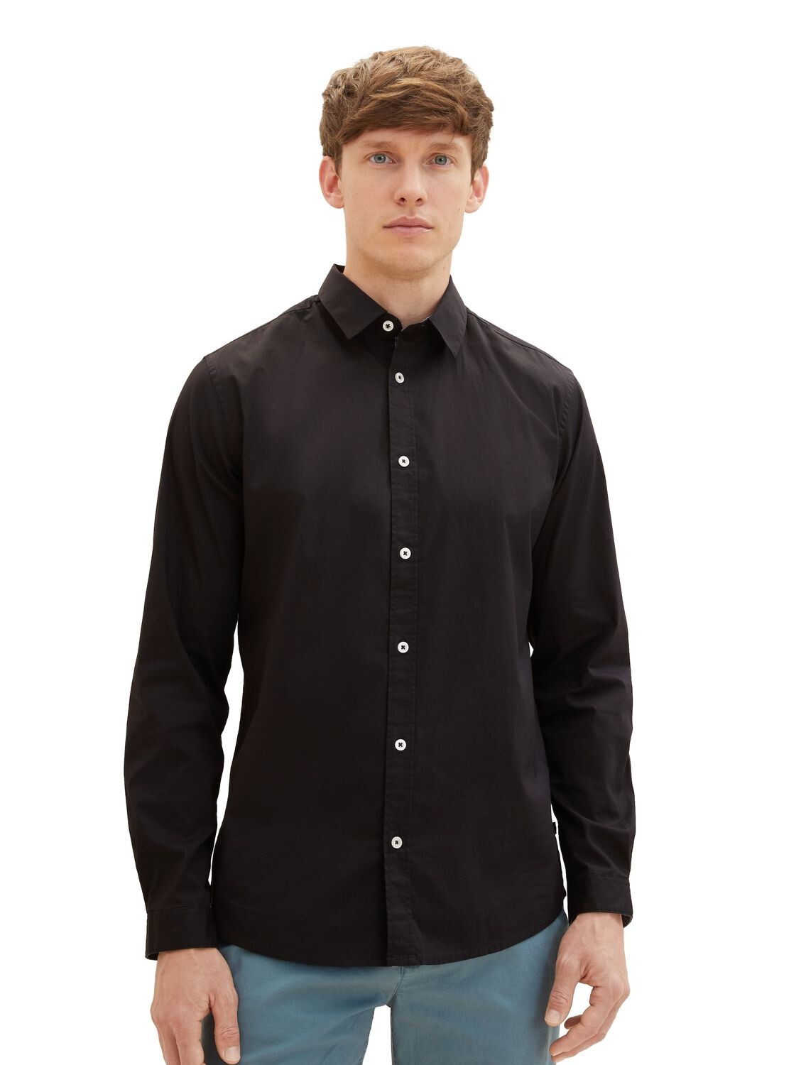 

Рубашка Tom Tailor STRETCH POPLIN, черный