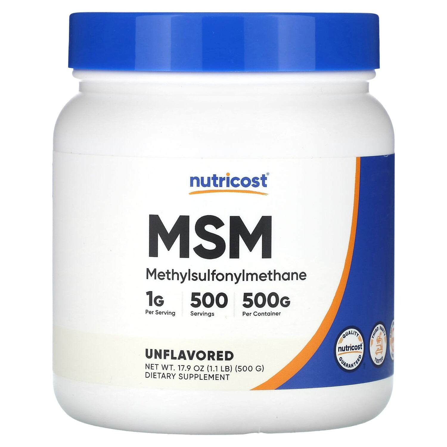 

МСМ, без добавок, 500 г (17,9 унции), Nutricost