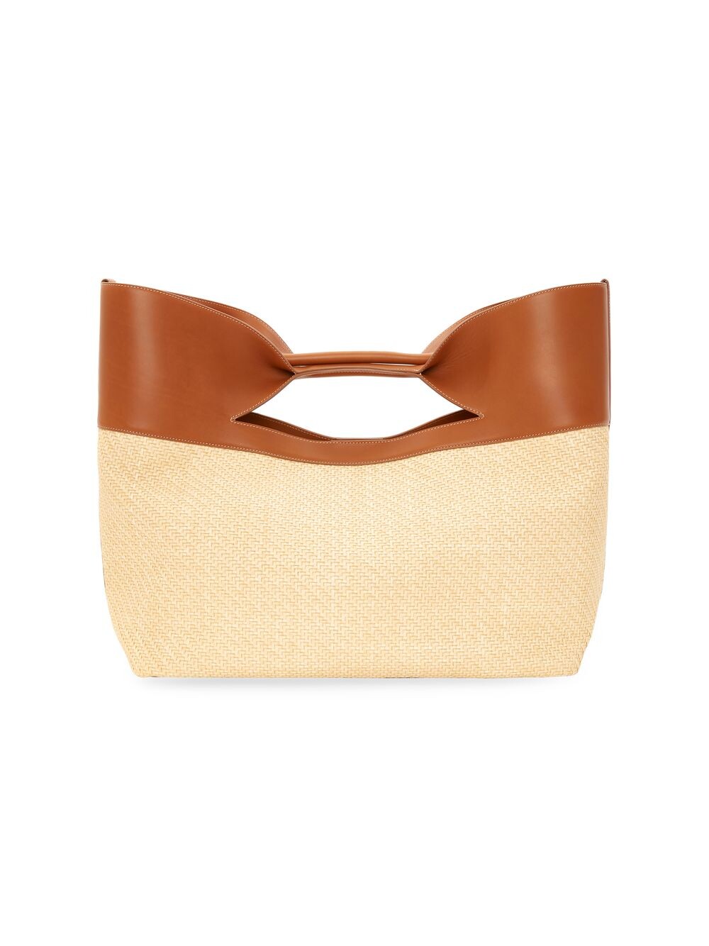 

Большая сумка The Bow из рафии с ручкой сверху Alexander McQueen