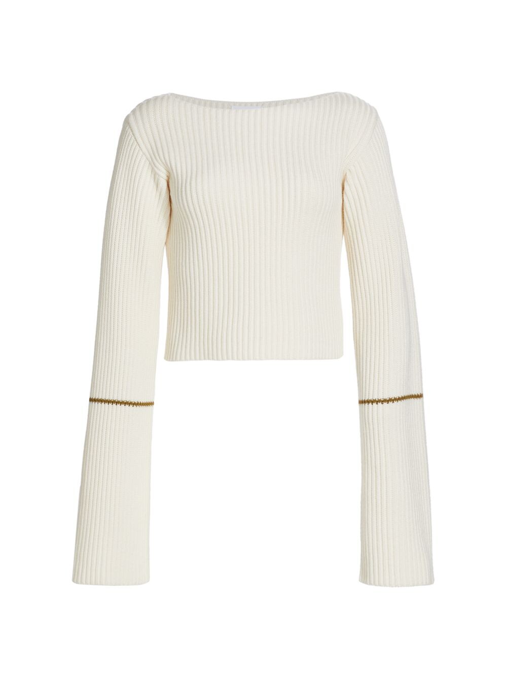 

Укороченный свитер Linda из хлопка и шерсти Helmut Lang, слоновая кость