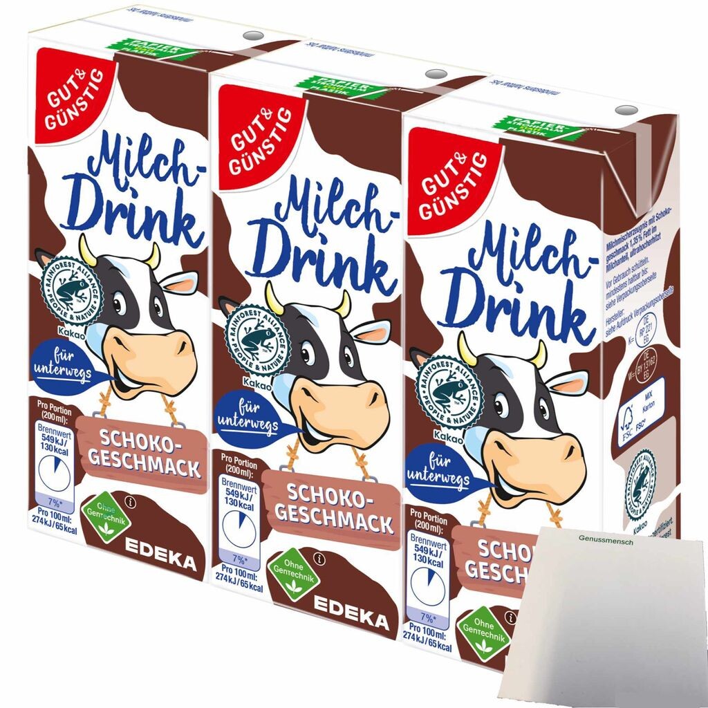 

Gut& Milk Drink Chocolate насыщенный шоколадный вкус с нежирным молоком и бумажной соломинкой (3х200мл) + usy блок