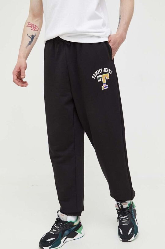 

Хлопковые спортивные штаны Tommy Jeans, черный