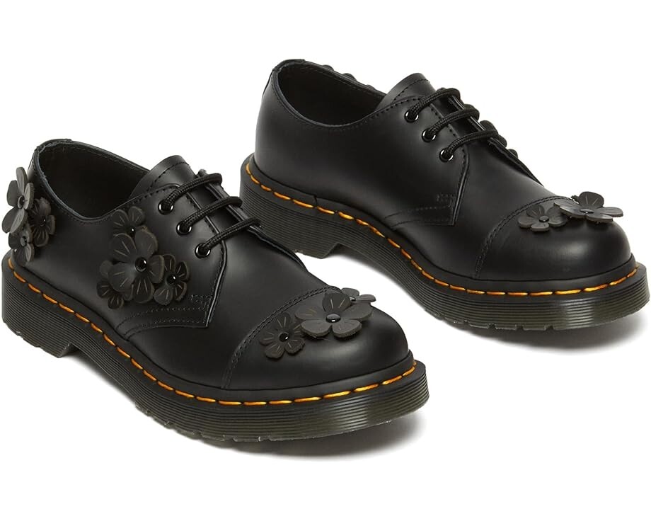 оксфорды 1461 vegan 3 eye gibson dr martens черный Оксфорды Dr. Martens 1461 Flower, черный