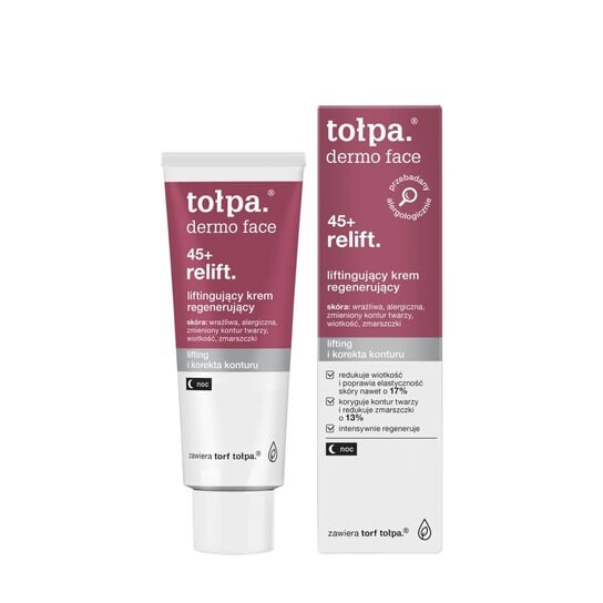 

Лифтинг-регенерирующий ночной крем, 40 мл Tołpa, dermo face relift 45+
