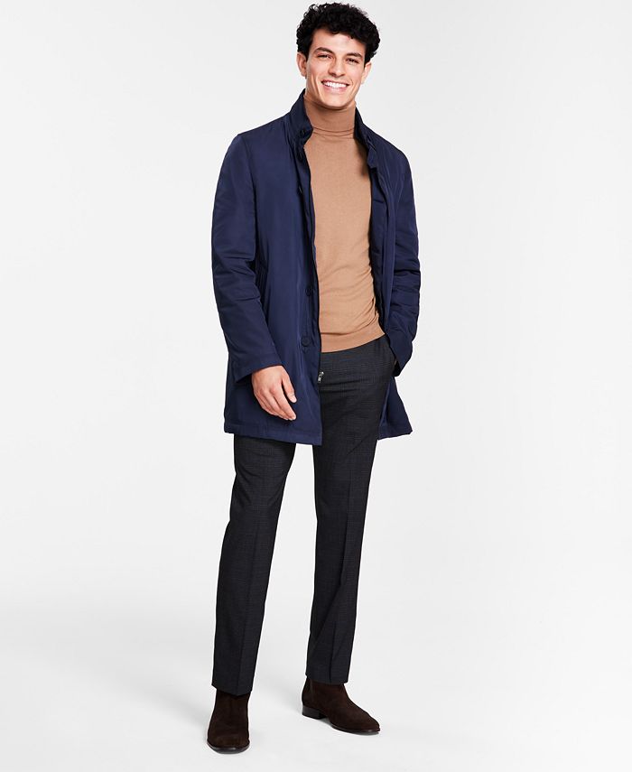 Мужское водостойкое пальто приталенного кроя Calvin Klein, синий